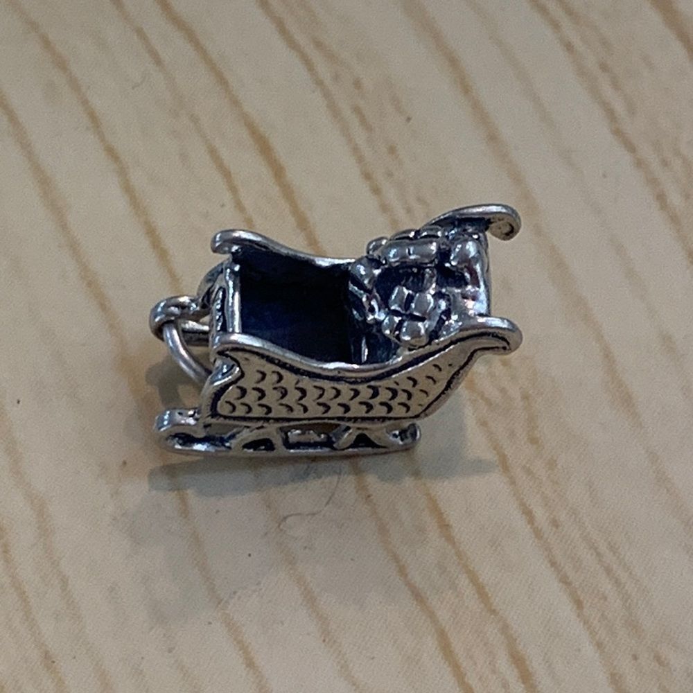 Sleigh Winter Sterling Silver Jewelry Charm